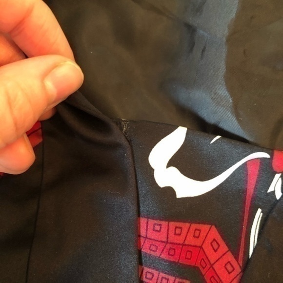 ANN TAYLOR Black Red White Multi Floral 3/4 Sleeve Knee Length Work Shift Dress - Picture 13 of 13